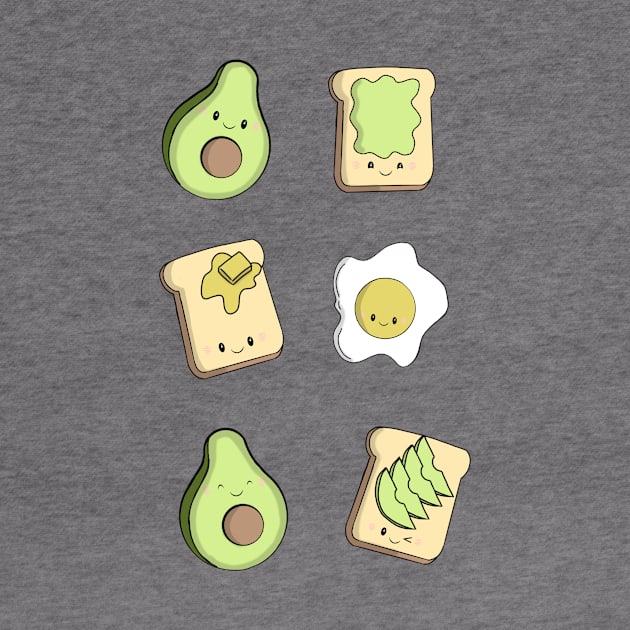 Kawaii Avacado Breakfast by Bucky Creative